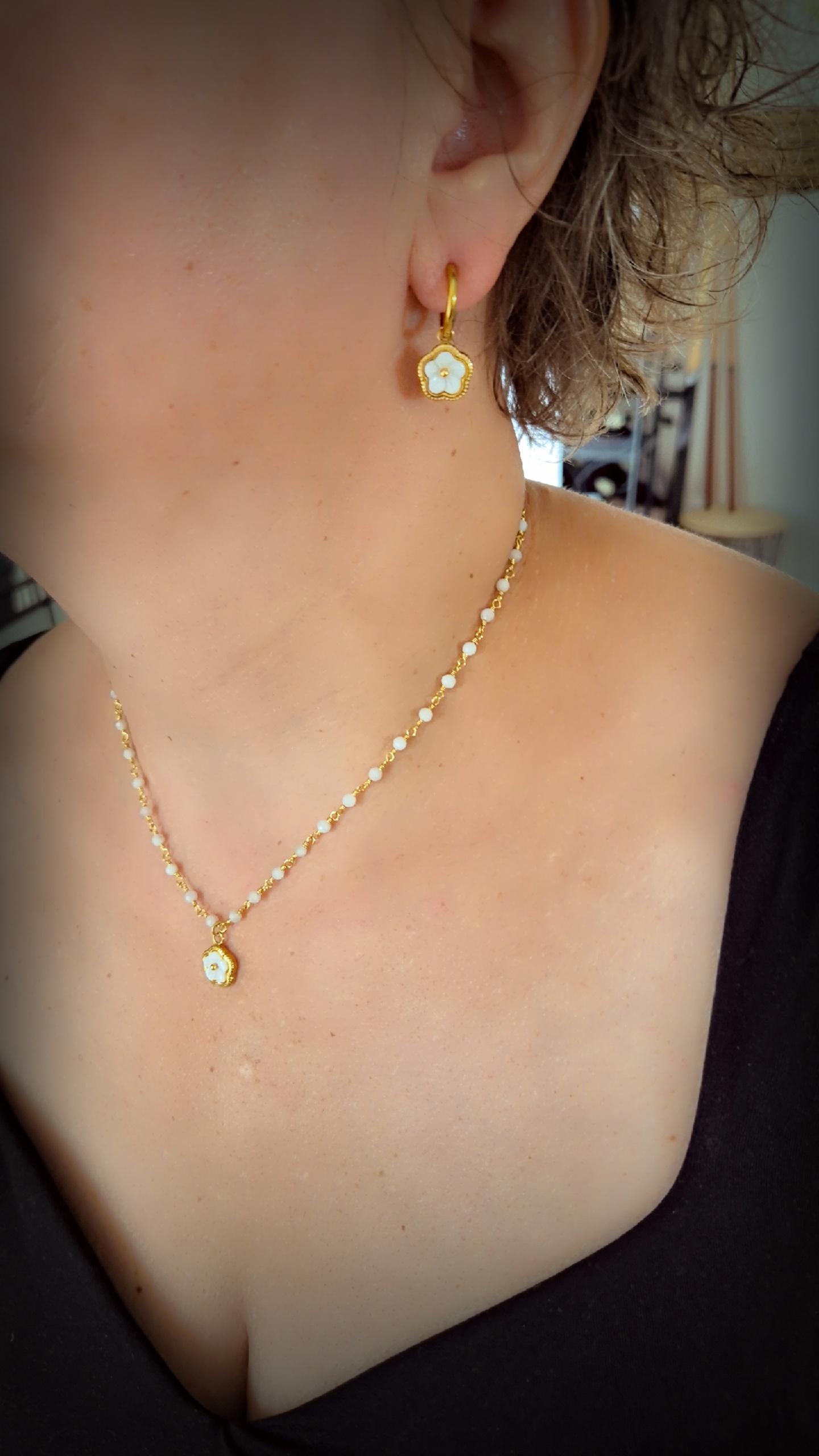 Boucles d'oreilles Pivoines